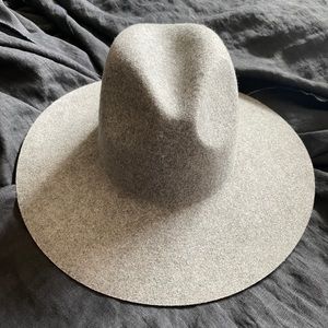 Gigi Lip gray wide wool brim fedora